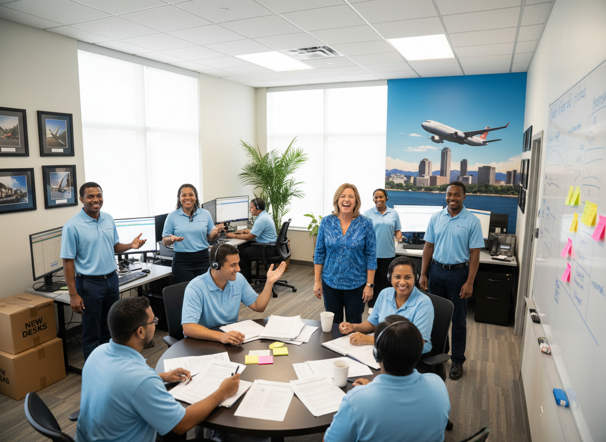 The Flight Voucher Desk team at work in Tampa
